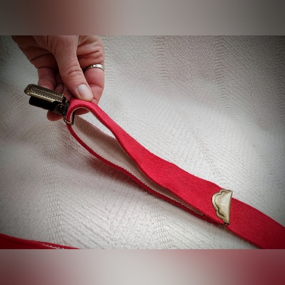 Filson Early 90's/Late 80's Vintage Red Logger Suspenders, Clip-on X-Back - Picture 9 of 12